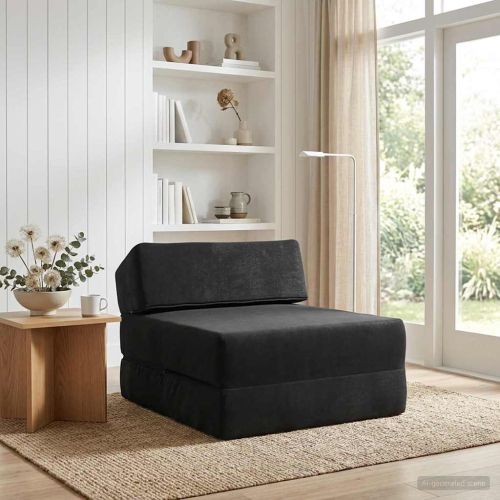 Сгъваем диван легло Черно 60 x 70 x 41 cm Текстил