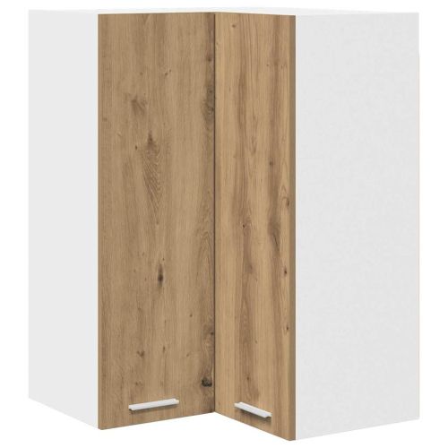Висящ шкаф Занаятчийски дъб и бяло 57 x 57 x 80 см