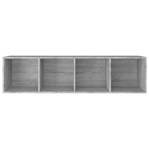 Шкаф за книги/ТВ шкаф сив сонома 36x30x143 см инженерно дърво