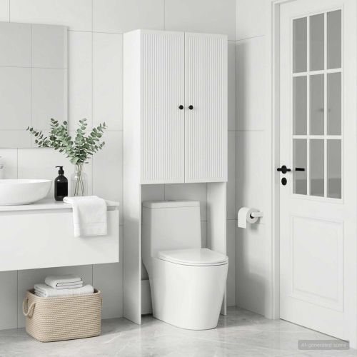 Тоалетна Шкаф EDE Бяло 66 x 25,5 x 190 см Инженерна дървесина