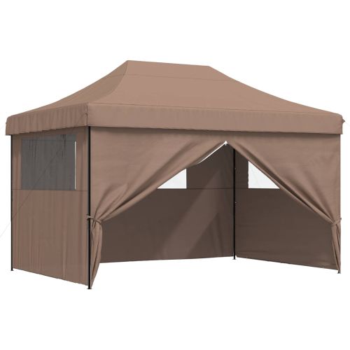 Парти шатър 279 x 410 x 315 см Кафяво Оксфордска тъкан