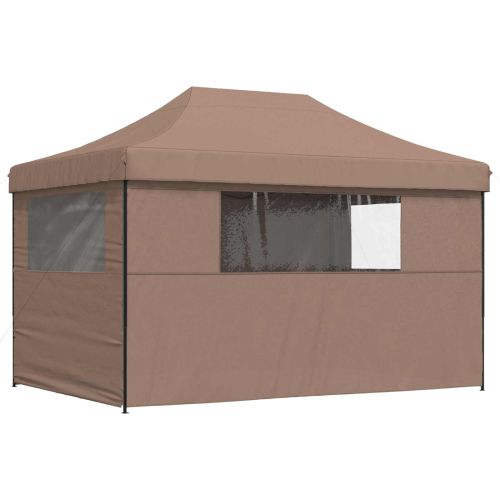 Парти шатър 279 x 410 x 315 см Кафяво Оксфордска тъкан