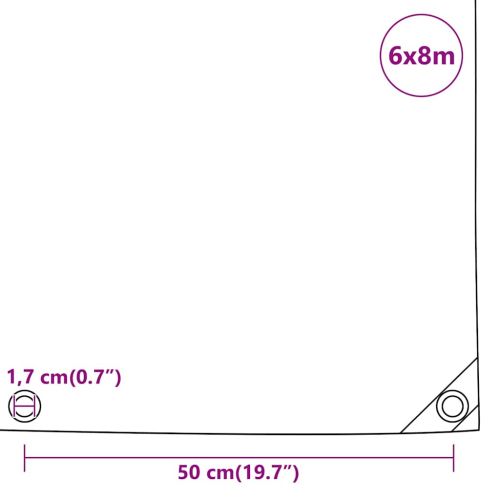 Брезент, 650 г/м², 6x8 м, черен