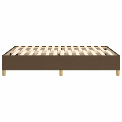 Рамка за легло с пружини, тъмнокафява, 140x190 см, плат