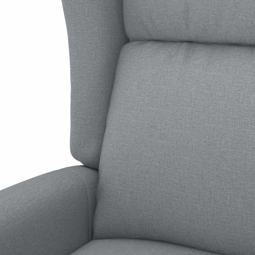 Wingback електрически реклайнер стол, светлосив, текстил