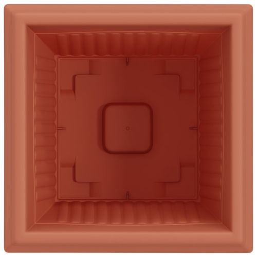 Квадратна цветна саксия 24 бр. Червено тухла 38 x 38 x 30 см