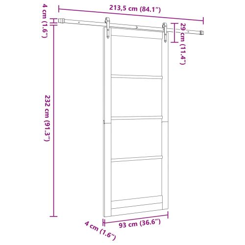 Преплъзваща се врата ORKDAL 93 x 232 см Бяло