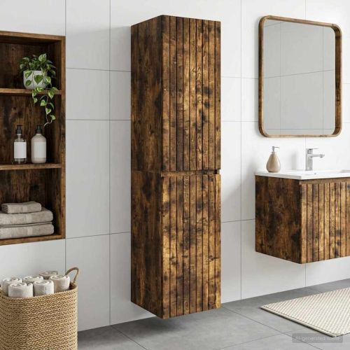 Стенно Баня Кабинет Опушен дъб 33 x 34,5 x 160 см