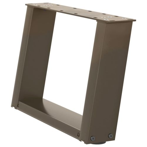 Крака за масичка за кафе, U-образни, 2 бр., естествена стомана, 40 x (30-31) см, стомана