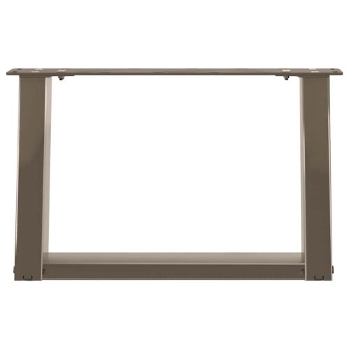 Крака за масичка за кафе, U-образни, 2 бр., естествена стомана, 40 x (30-31) см, стомана