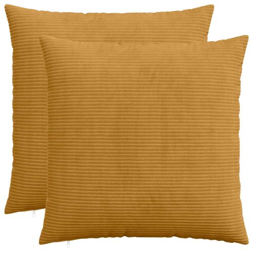 Калъфка за възглавница 2 pcs HEERLEN Жълто 60 x 60 cm кордурой