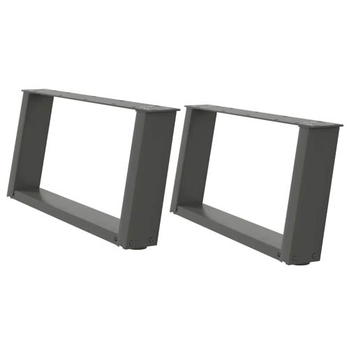 Крака за масичка за кафе, U-образни, 2 бр., антрацит, 60x(30-31) см, стомана
