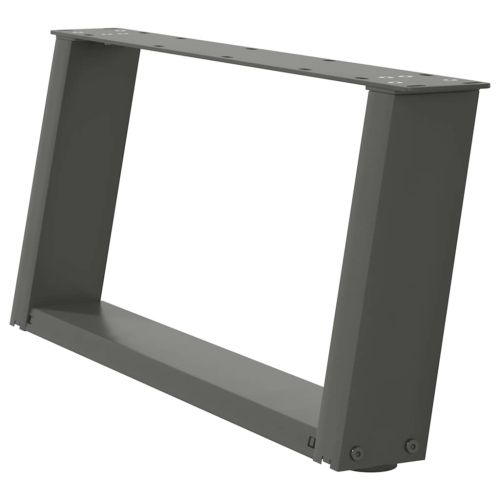 Крака за масичка за кафе, U-образни, 2 бр., антрацит, 60x(30-31) см, стомана