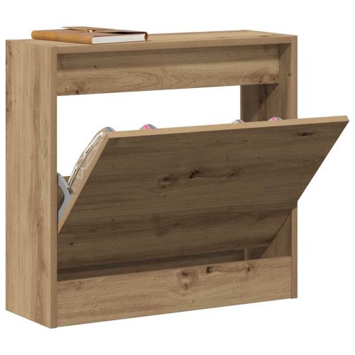 Шкаф за обувки 60 x 21 x 57 cm Инженерна дървесина Дъб