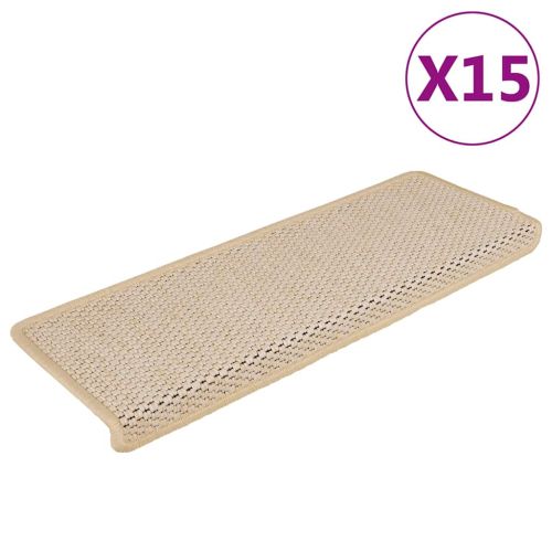 Самозалепващи стелки за стълби вид сизал 15бр 65x21x4см Berber