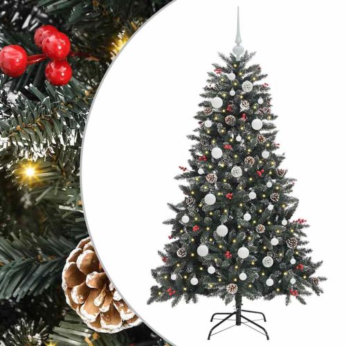 С изкуствено коледно дърво с 150 LED светодиода Зелен 120 cm