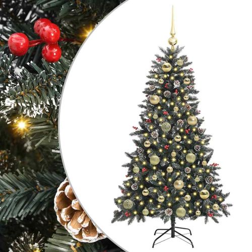 С изкуствено коледно дърво с 150 LED светодиода Зелен 120 cm