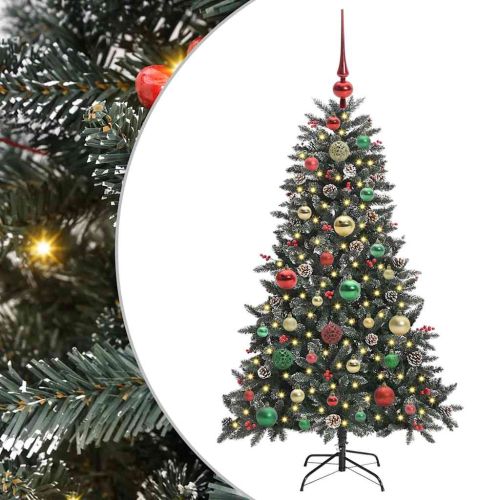 С изкуствено коледно дърво с 150 LED светодиода Зелен 120 cm