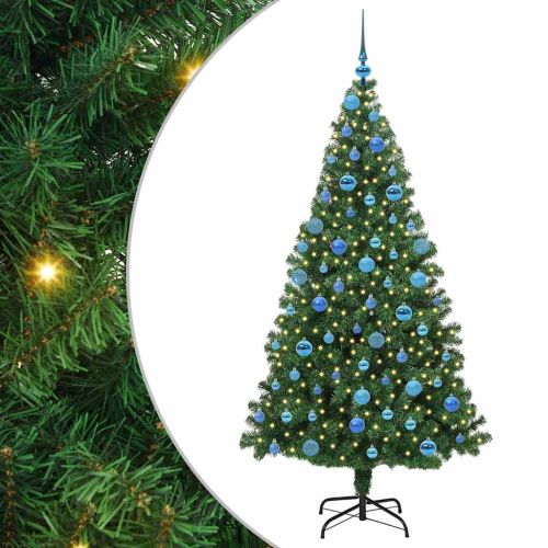 С изкуствено коледно дърво с 300 LED светодиода Зелен 180 cm