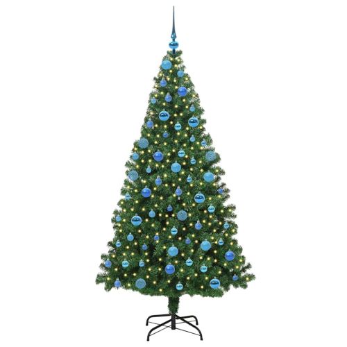С изкуствено коледно дърво с 300 LED светодиода Зелен 180 cm
