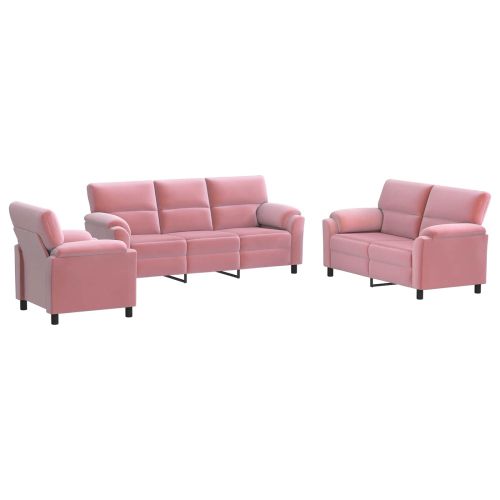 Комплект дивани 3 pcs Розово Кадифе