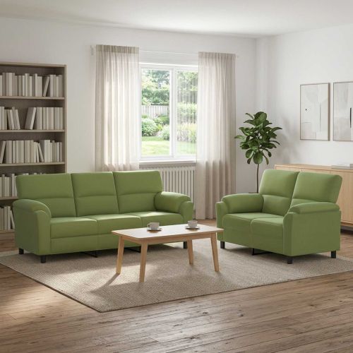 Комплект дивани 2 pcs Светло зелено Кадифе