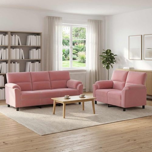 Комплект дивани 2 pcs Розово Кадифе