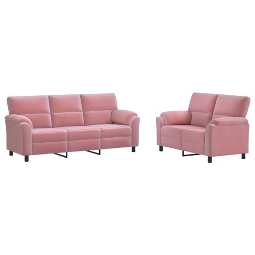 Комплект дивани 2 pcs Розово Кадифе