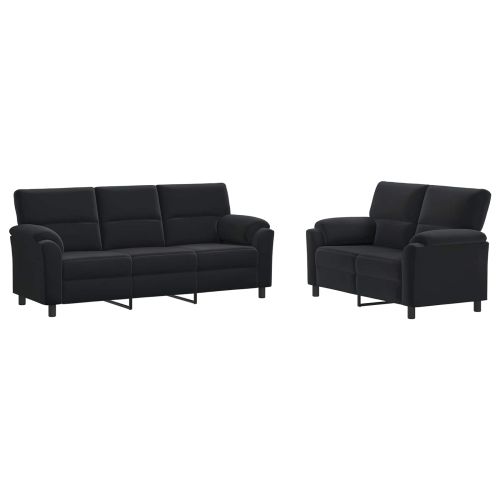 Комплект дивани 2 pcs Черно Кадифе