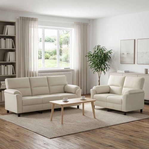 Комплект дивани 2 pcs Кремаво Кадифе