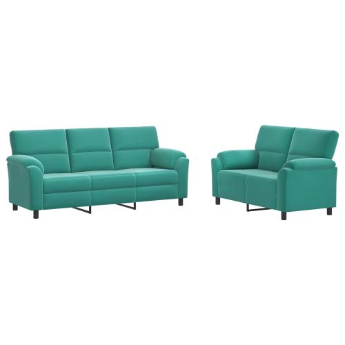 Комплект дивани 2 pcs Тюркоаз Кадифе