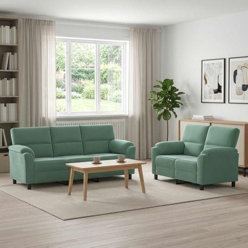 Комплект дивани 2 pcs Морско зелено Кадифе