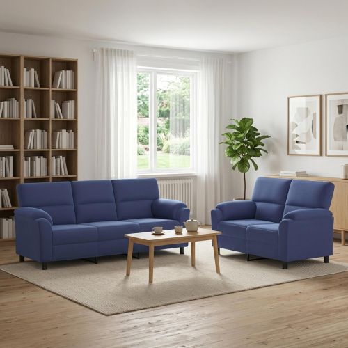 Комплект дивани 2 pcs Полицейско синьо Кадифе
