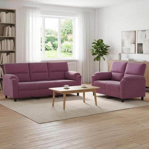 Комплект дивани 2 pcs Лилаво Кадифе