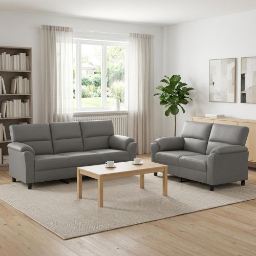 Комплект дивани 2 pcs Светлосиво Кадифе