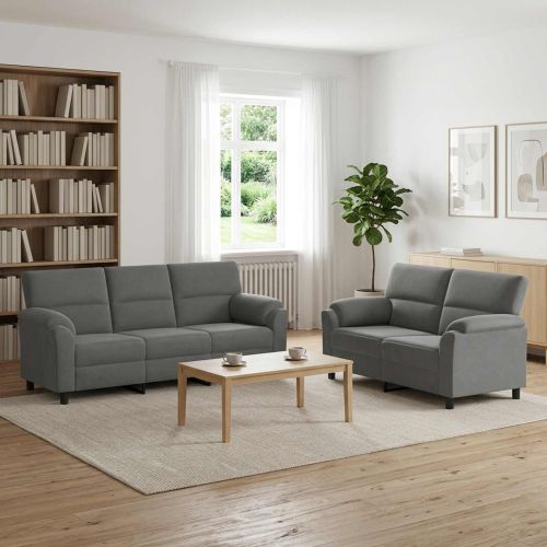 Комплект дивани 2 pcs Тъмносиво Кадифе