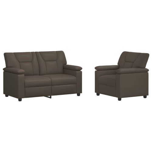 Комплект дивани 2 pcs Сиво Изкуствена