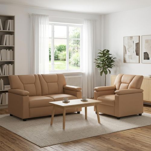Комплект дивани 2 pcs Капучино Изкуствена