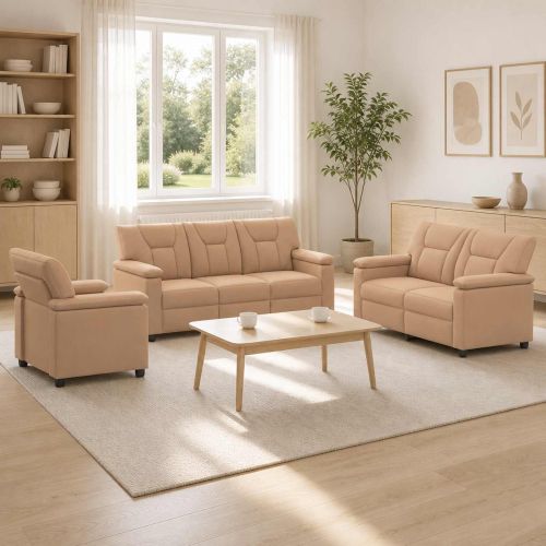 Комплект дивани 3 pcs Капучино Изкуствена