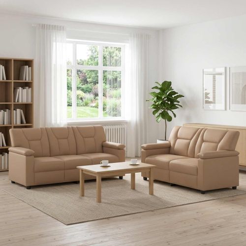 Комплект дивани 2 pcs Капучино Изкуствена