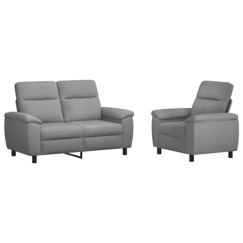 Комплект дивани 2 pcs Светлосиво Текстил