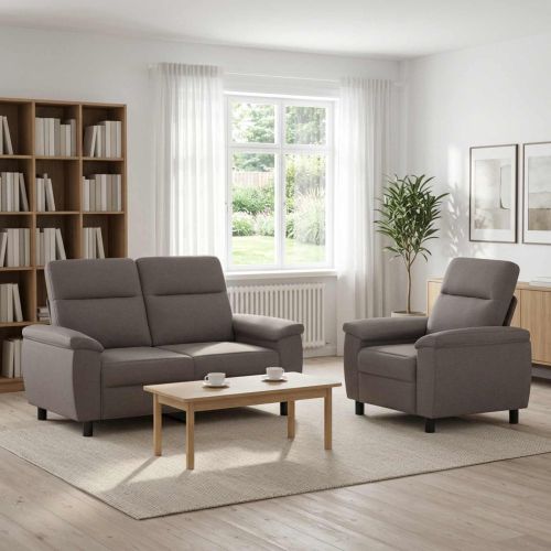 Комплект дивани 2 pcs Таупе Текстил