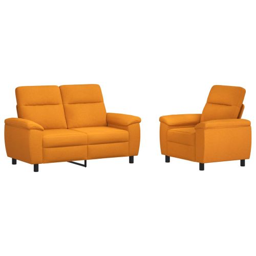 Комплект дивани 2 pcs Тъмен жълт Текстил