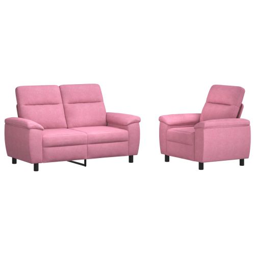 Комплект дивани 2 pcs Розово Текстил