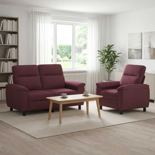 Комплект дивани 2 pcs Лилаво Текстил