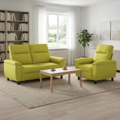 Комплект дивани 2 pcs Светло зелено Текстил