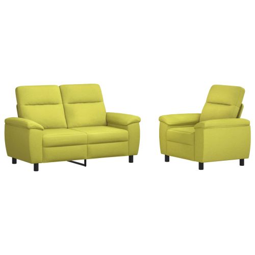 Комплект дивани 2 pcs Светло зелено Текстил