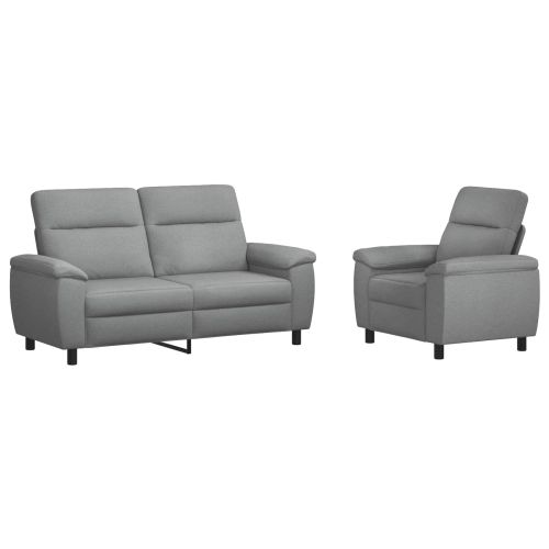 Комплект дивани 2 pcs Светлосиво Текстил
