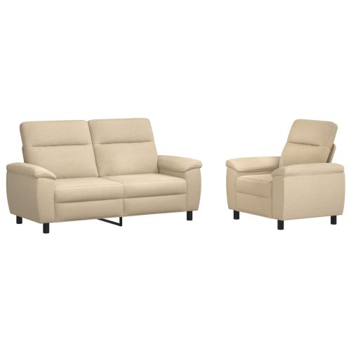 Комплект дивани 2 pcs Кремаво Текстил