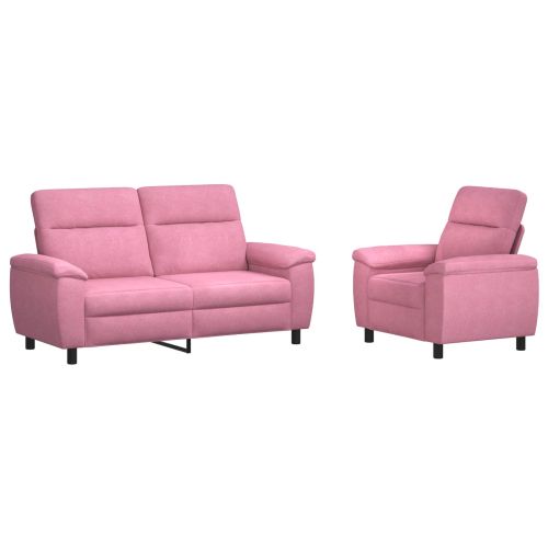 Комплект дивани 2 pcs Розово Текстил